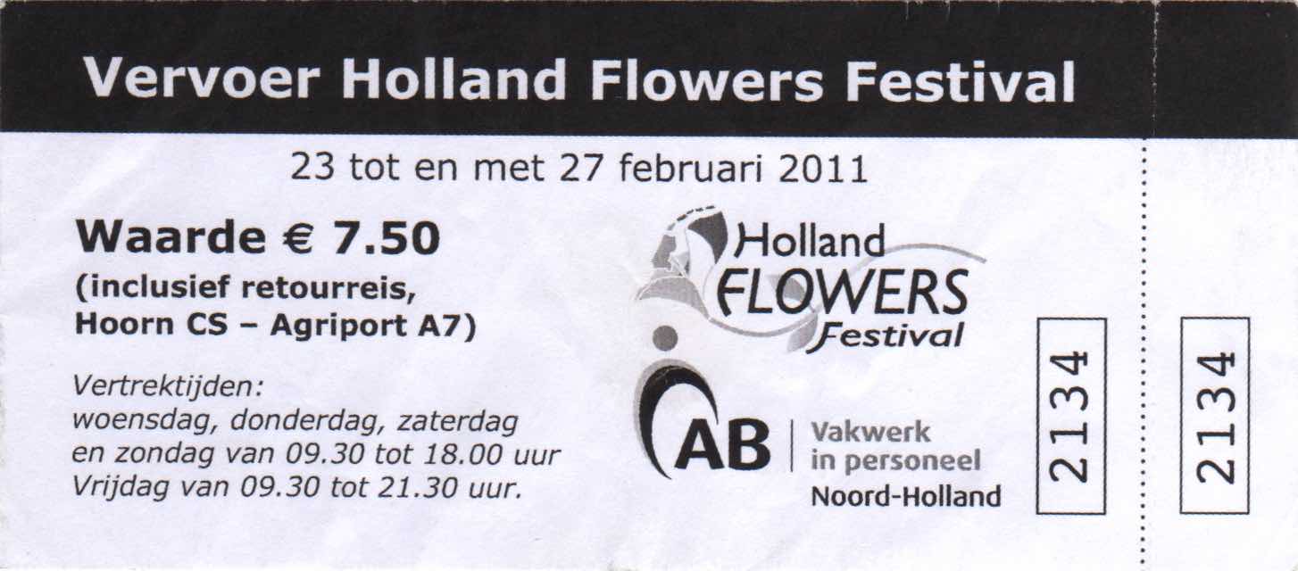 bus ticket Holland Flowers Festival (2011)