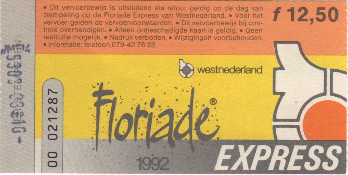 bus ticket Floriade (1992)