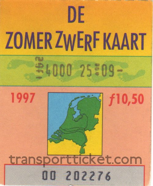 Zomerzwerfkaart, reduced fare (1997)