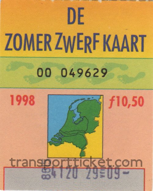 Zomerzwerfkaart, reduced fare (1998)