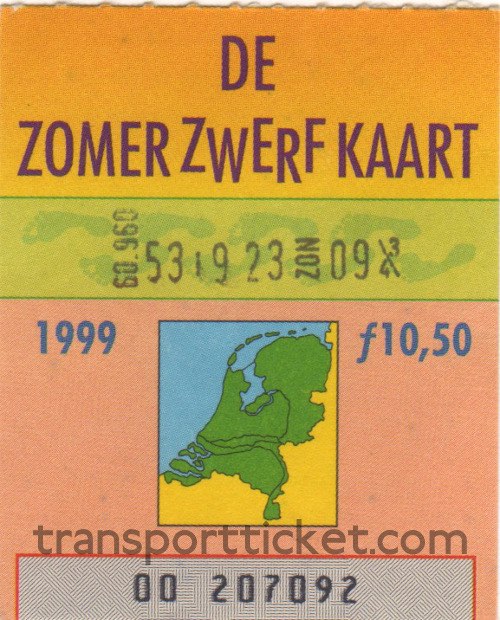 Zomerzwerfkaart, reduced fare (1999)