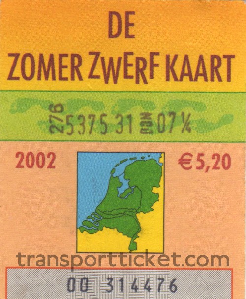 Zomerzwerfkaart, reduced fare (2002)