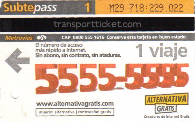 metro ticket Buenos Aires