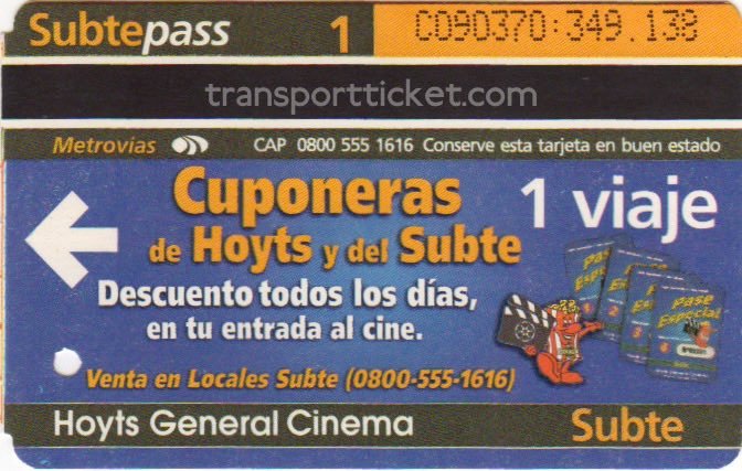 metro ticket Buenos Aires