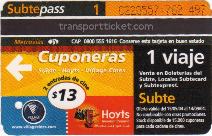 metro ticket Buenos Aires