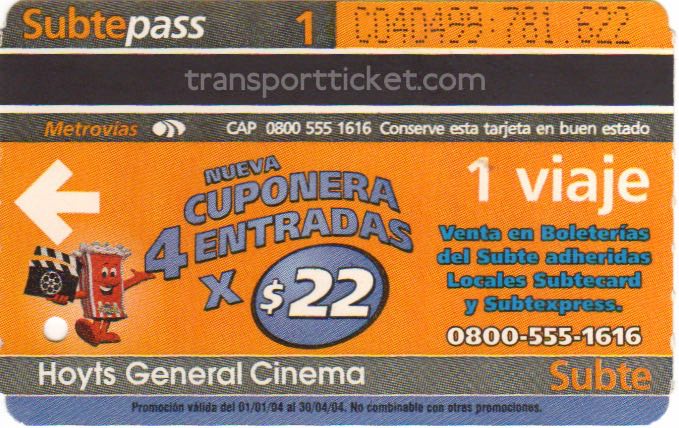 metro ticket Buenos Aires
