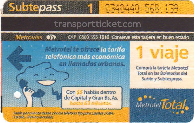 metro ticket Buenos Aires