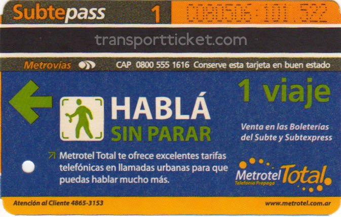 metro ticket Buenos Aires