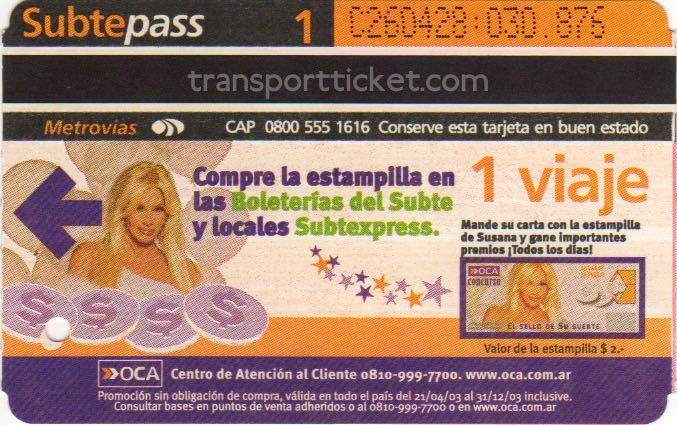 metro ticket Buenos Aires