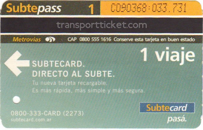 metro ticket Buenos Aires