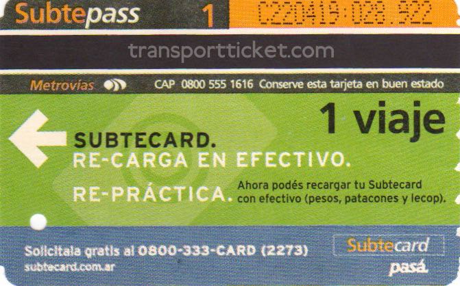 metro ticket Buenos Aires