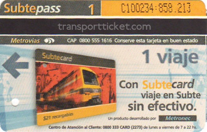 metro ticket Buenos Aires