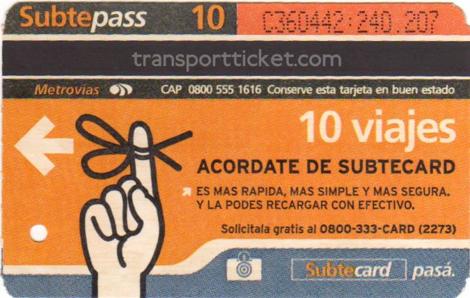 metro ticket Buenos Aires