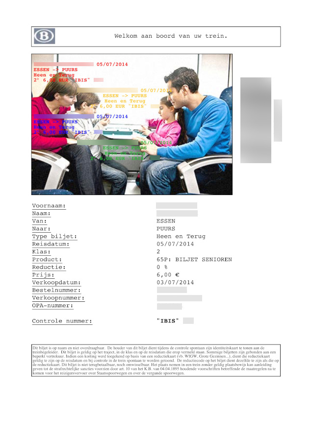 Belgian railway ticket (2016)