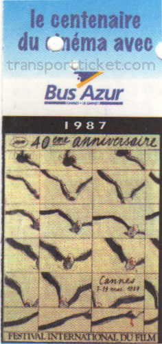 Bus Azur bus ticket: Festival 1987