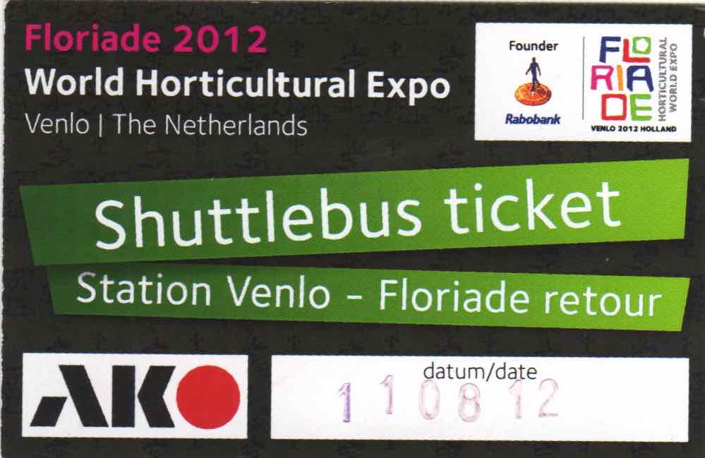 bus ticket Floriade (2012)