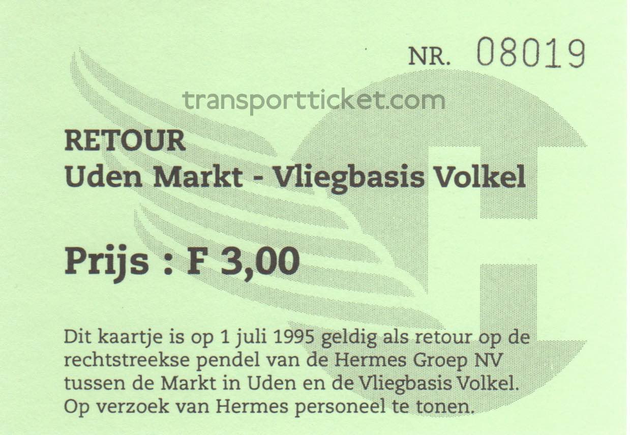 Hermes bus ticket Open day airforce base Volkel (1995)
