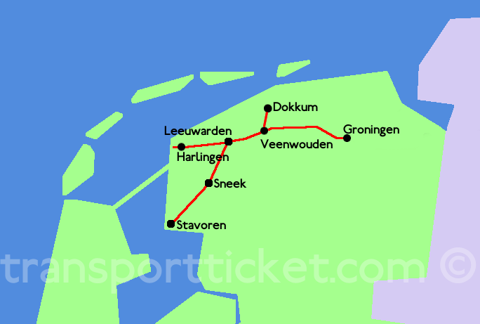 M-ticket Noordned initial area of transport