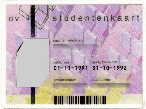 Student card (1991-1992)