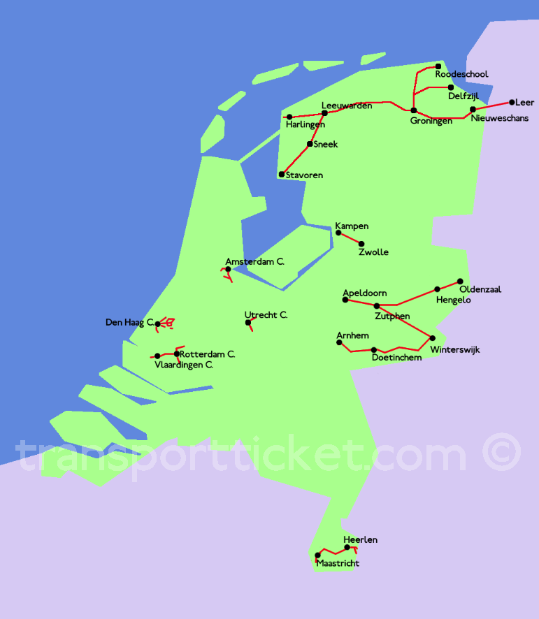 Validity strip ticket at rail network