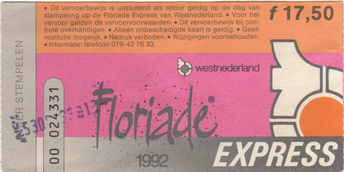 bus ticket Floriade (1992)