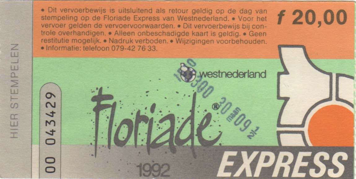 bus ticket Floriade (1992)