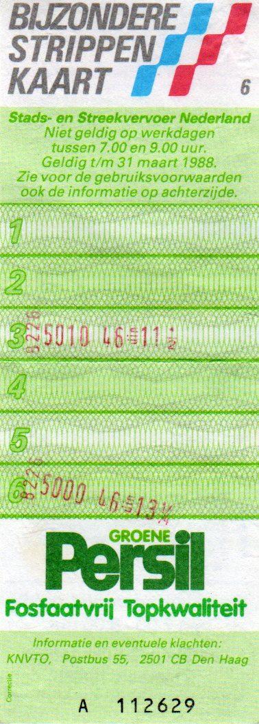 Groene Persil strip ticket