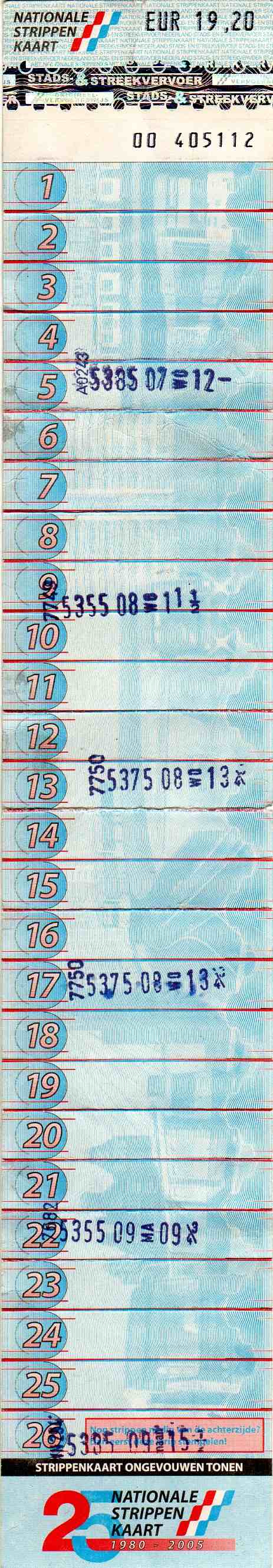 45-strip ticket (front)