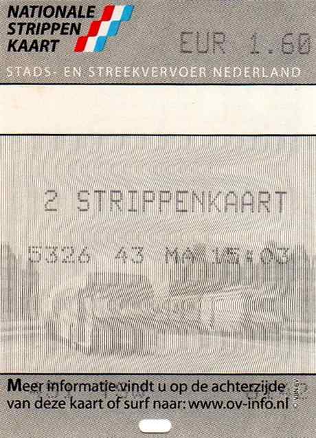 2-strip ticket, ticket machine