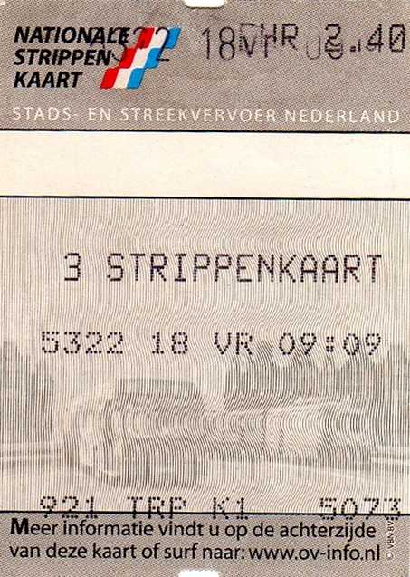 3-strip ticket, ticket machine
