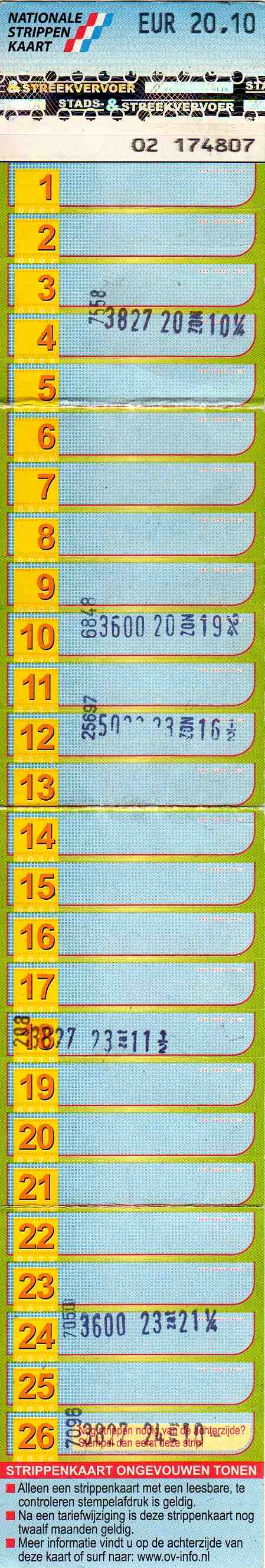 45-strip ticket (front)